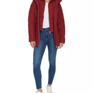 Tommy Hilfiger Women's Hooded Faux-Fur Puffer Coat-NWT